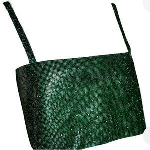 12th Tribe Shimmering Green Crop Top